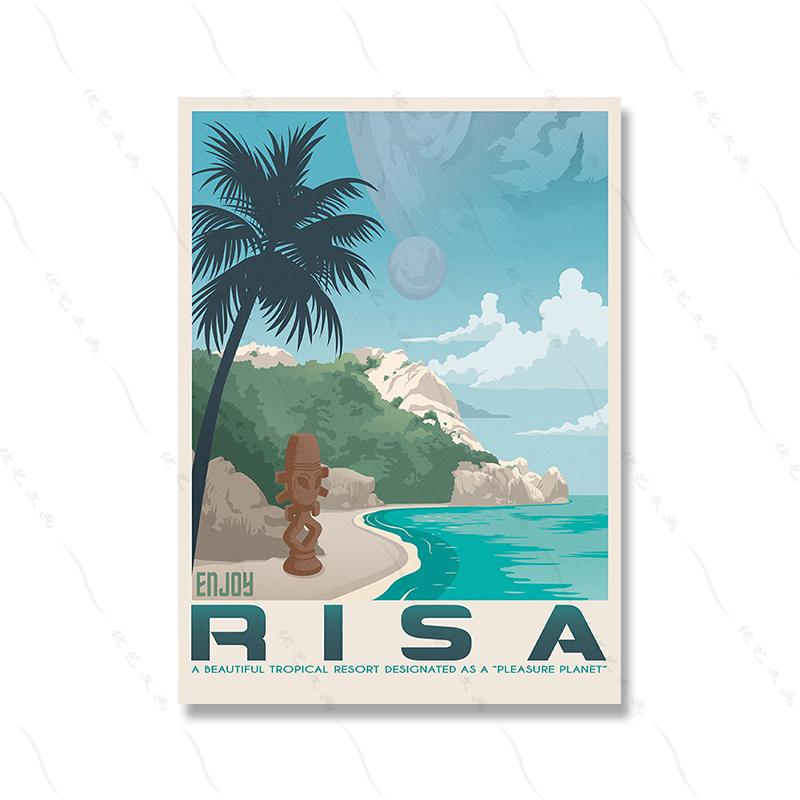 Planet Storm Trek Kunstdrucke, Retro-Reiseposter, minimalistisches Weltraum-Landschaftsbild, Leinwandgemälde, Geschenk für Geeks, Zimmer, Heim-Wanddekoration