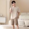 Flower Blossom Liying couple summer short sleeved pajamas with polka dot simple round neck pullover home wear HK