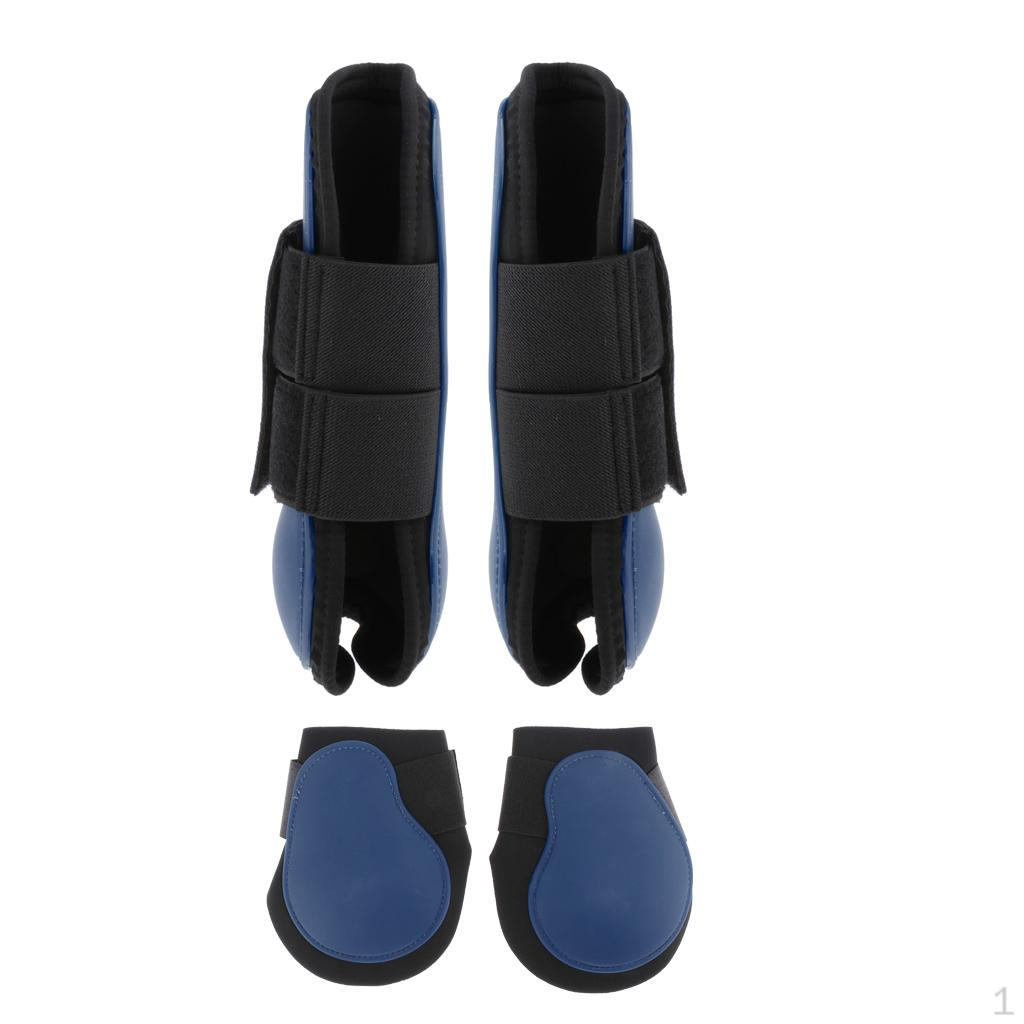 2 Support Boots, PU Leg Horse Tendon Boots Breathable Wrap Sweat and Rubs Equestrian Equipment