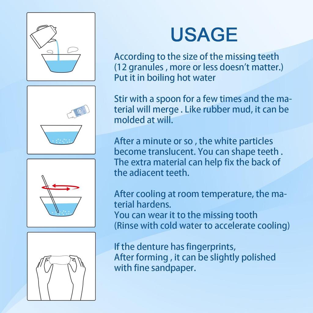 Tooth Granules Temporary Tooth Kit Fitting Beads Reusable