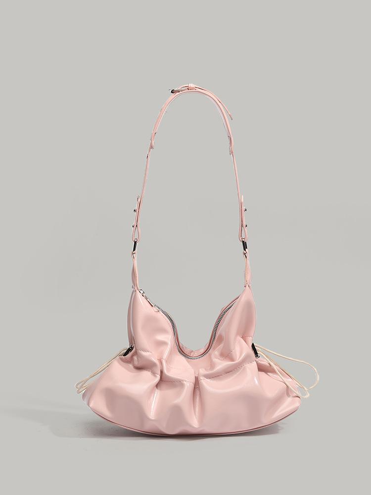 

Korean niche design pleated cloud dumpling bag 2025 new versatile high-end one-shoulder armpit bag tote bag рожевий