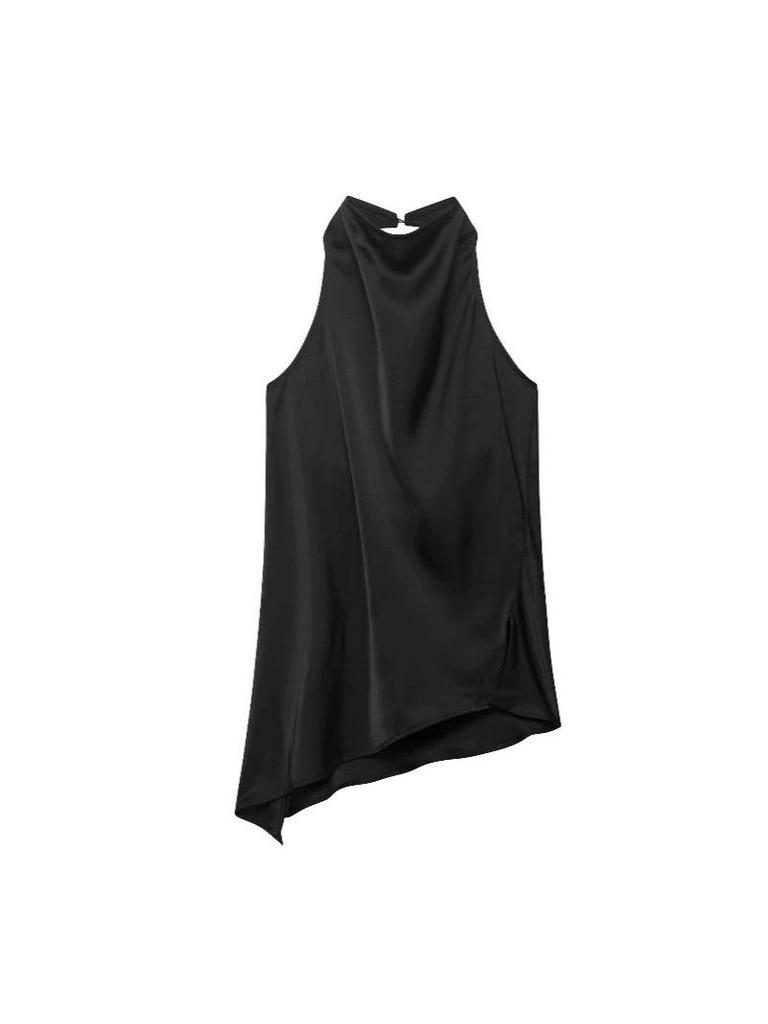 New Women's European & American Style Satin Halter Neck Top - Summer Casual Fashion