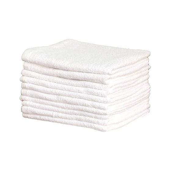 19-inch Face Towels, White, Thin, Set of 10, 200 GSM, Quick-Drying, 100% Cotton, 86cm Long, for Face Washing, Saunas, Gyms, Sports, Easy to Wrap,
