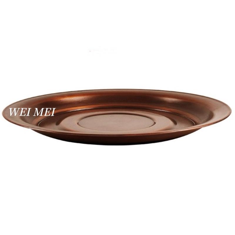 Unique Pattern Pure Copper Handcrafted Fruit Plate,32 cm Multi-Functional Shape Tray Home Cheese Food Plate,Table Tableware