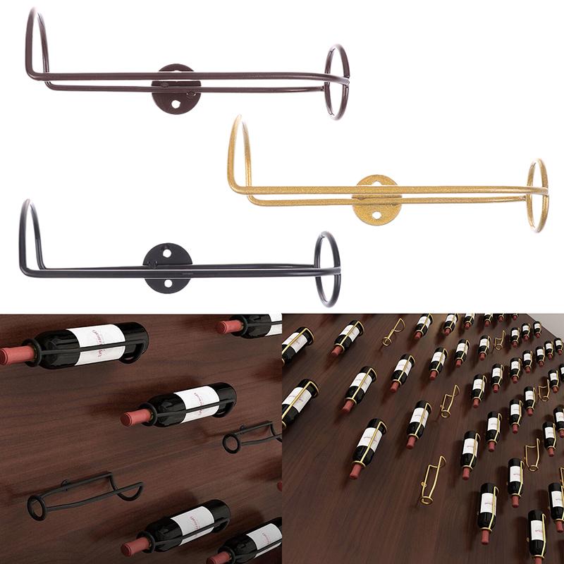 1Pcs Wall-Mounted Bar Wine Holder Champagne Storage Display Iron Metal Support Shelf Stand