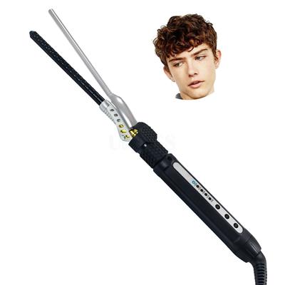 3/8 palcová malá rotační kulma 9mm kulma Spin Curler Barrel Tenká hůlková kulma na vlasy pro muže Krátké vlasy Keramická mužská vlnovka