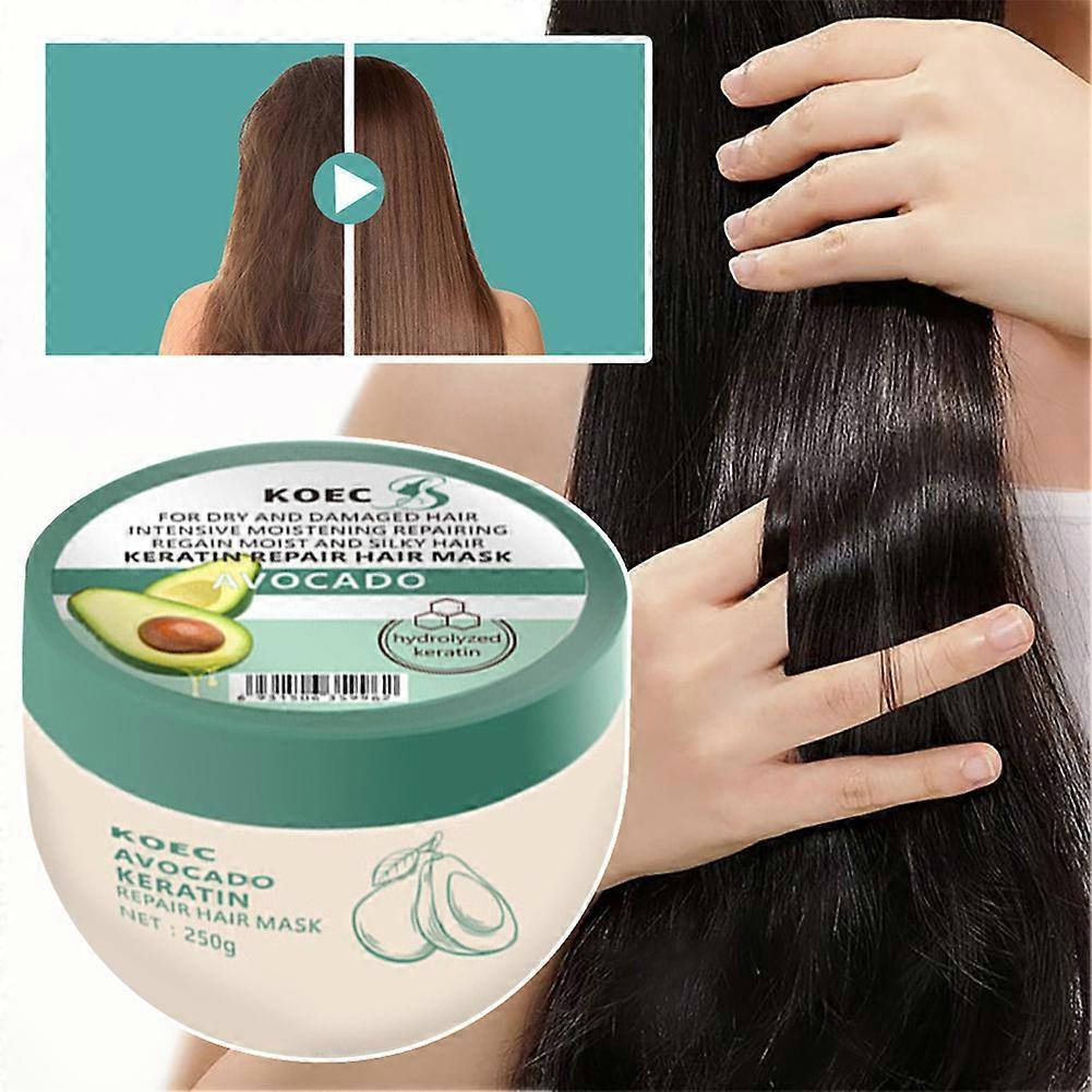 250g Avocado Keratin Hair Mask - Nourishes, Smoothes &amp; Repairs Hair, Deep Conditioning Treatment for Soft, Healthy Hair