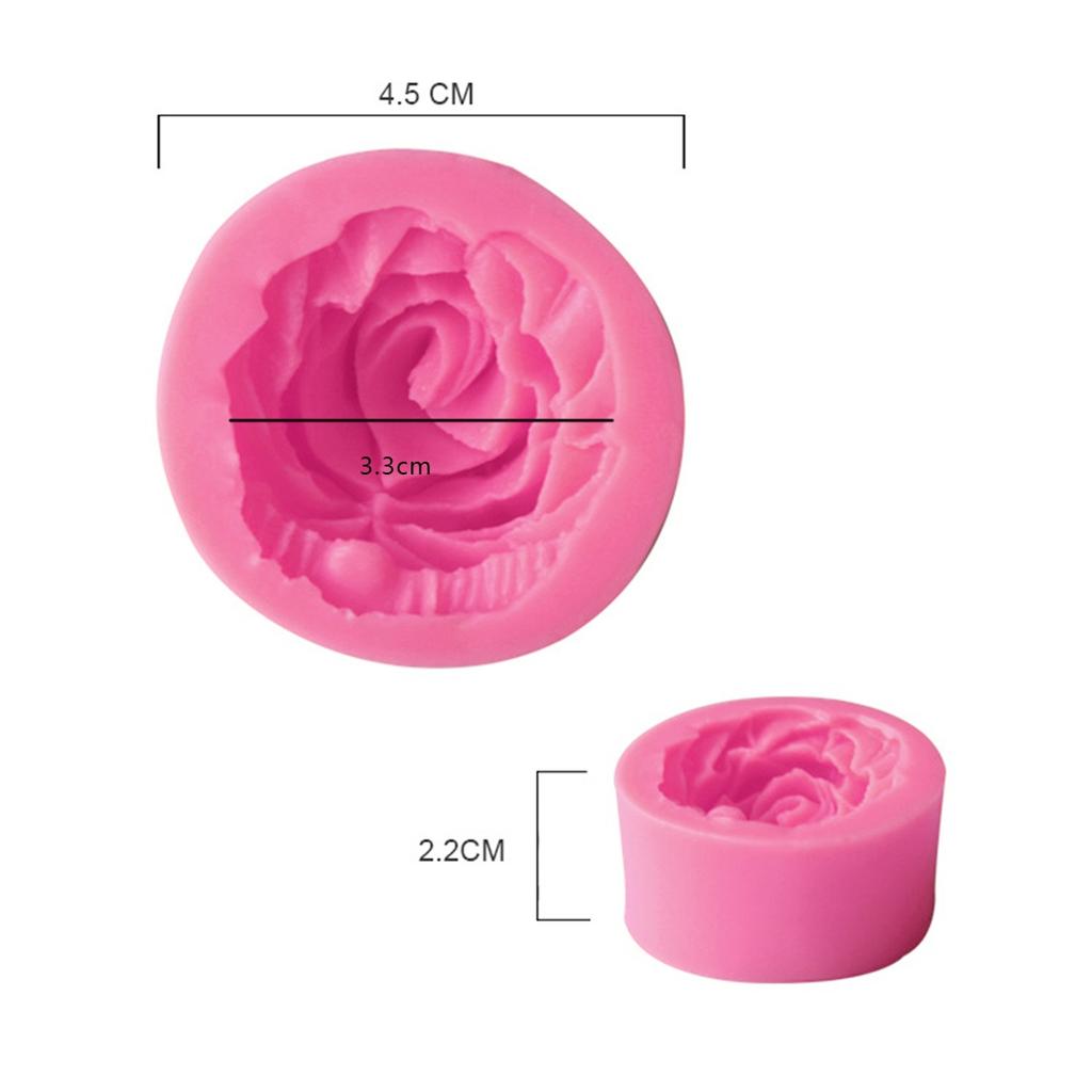 3pcs Cake Decorating Tools 3D Rose Flower Silicone Mold Fondant Gift Decorating Chocolate Cookie Soap Polymer Clay Baking Molds