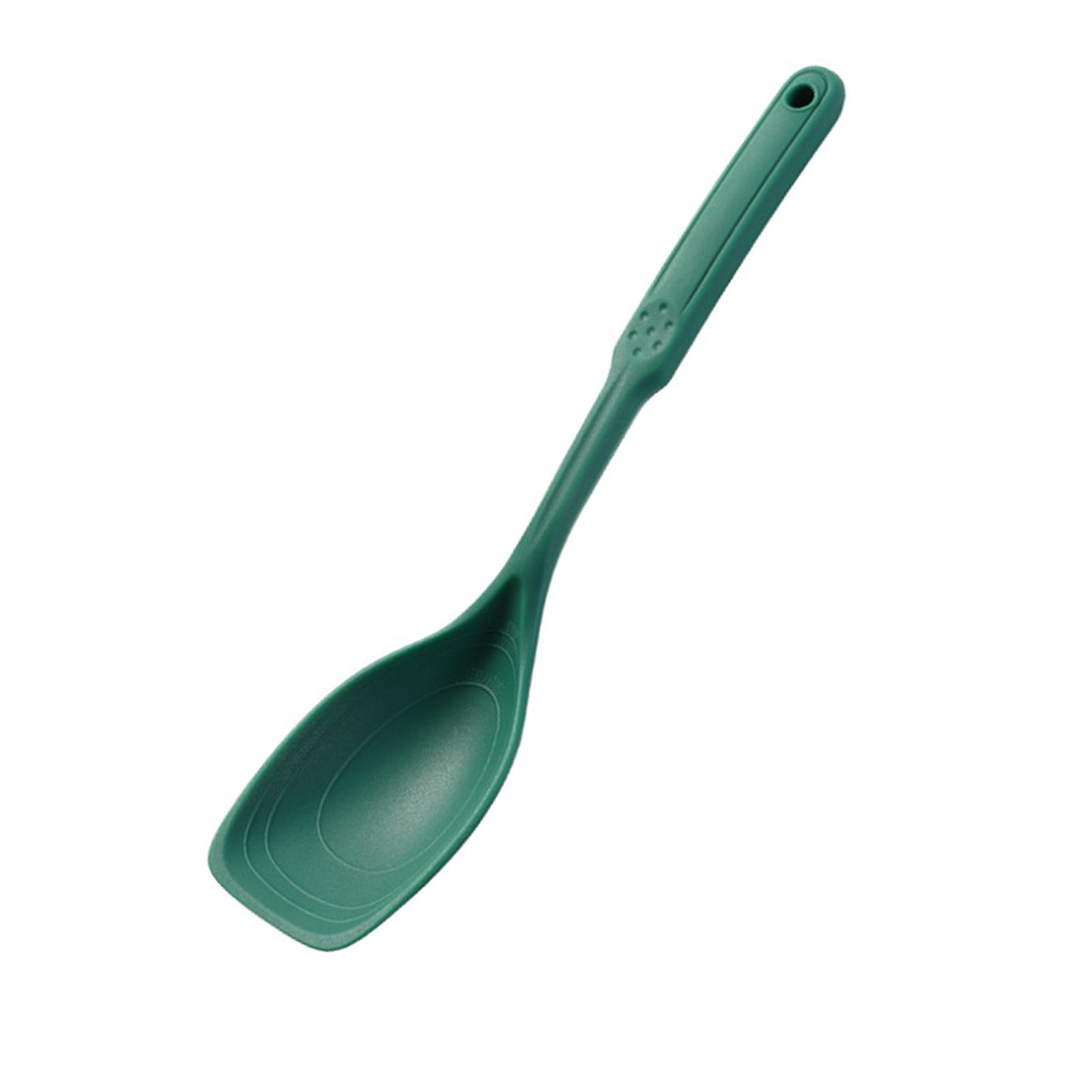 Non-Slip Handle Silicone Spatula Spoon Sturdy Ergonomic Design Soup Spoon For Food Cooking