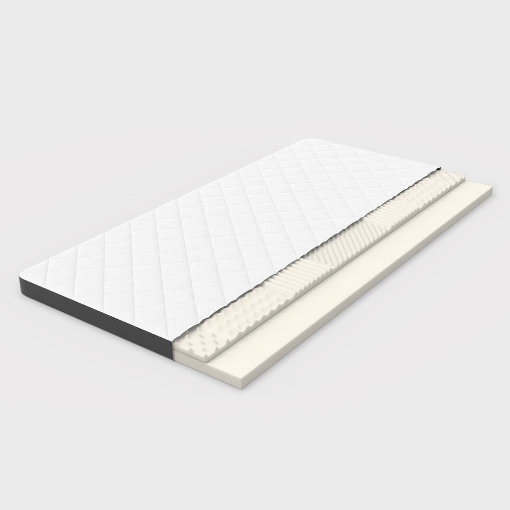 Mattress H3, medium strength, Oeko TEX certification, height 7cm, size 90cm × 200cm, made in China, seven zone embossed foam, supporting the waist
