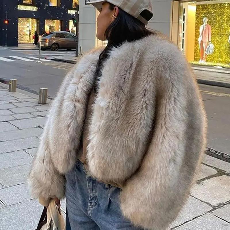 Autumn and winter fur jacket short tokas fur women's casual European and American street fox fur jacket
