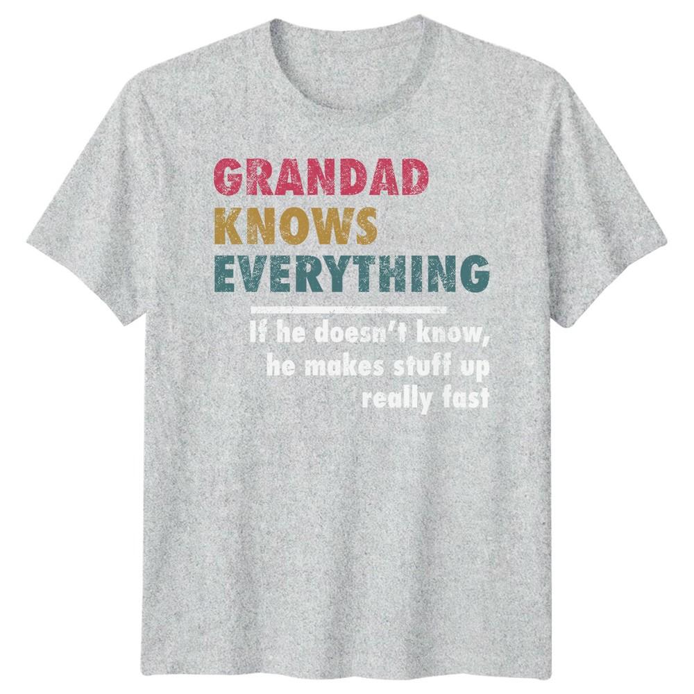 Unisex Grandad Knows Everything Funny Fathers Day Tshirt Tee Best Dad Ever Papafd