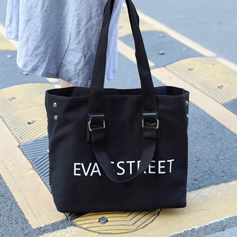 Spring Bag Canvas Bag Retro Washed Cloth Bag Bucket Bag Large Capacity Shoulder Bag
