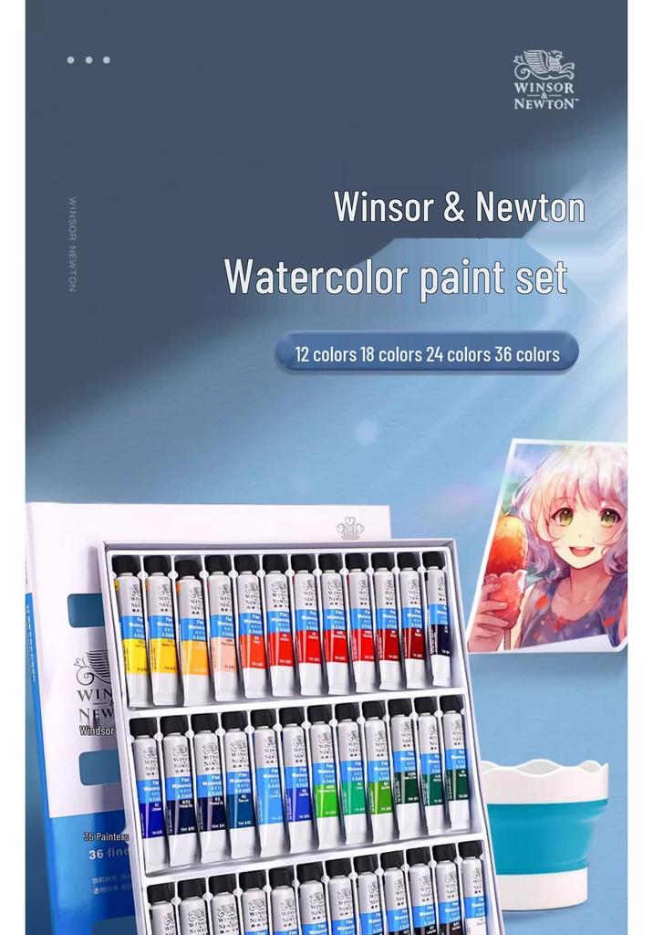 Winsor & Newton 24-kleuren aquarelverfset, 10 ml - Ideaal voor kinderen & studenten