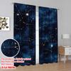 2D Flat Printing 2pcs Window Drapes Milky Way Pattern Versatile Durable Polyester  Without Electricity Festive Holiday Use for