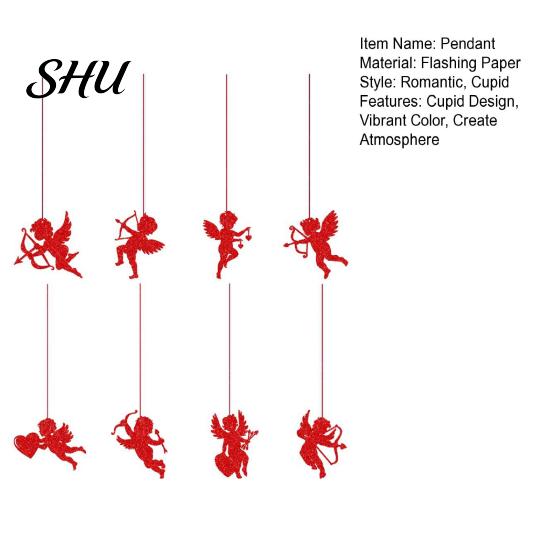 New Year Eve Party Decorations 8Pcs Valentine's Day Hanging Plaque Cupid Design Vibrant Love-themed Room Decor Color Create Atmosphere Pendant