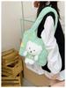 Autumn/Winter Women's Plush Cartoon Tote Bag with Large Capacity