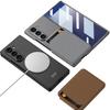 Magnetic Detachable Card Holder Bracket Phone Case for Samsung Galaxy Z Fold 7 6 Fold7 Fold6 with Tempered Film Protective Cover
