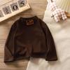 Kids' Velvet High Collar Long Sleeve Top for Autumn/Winter