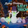 5.91FT Yard Lawn Party Decoration Inflatable Snowman Candy Toy LED Light Xmas Supplies Home Ornaments Christmas Holiday Gifts
