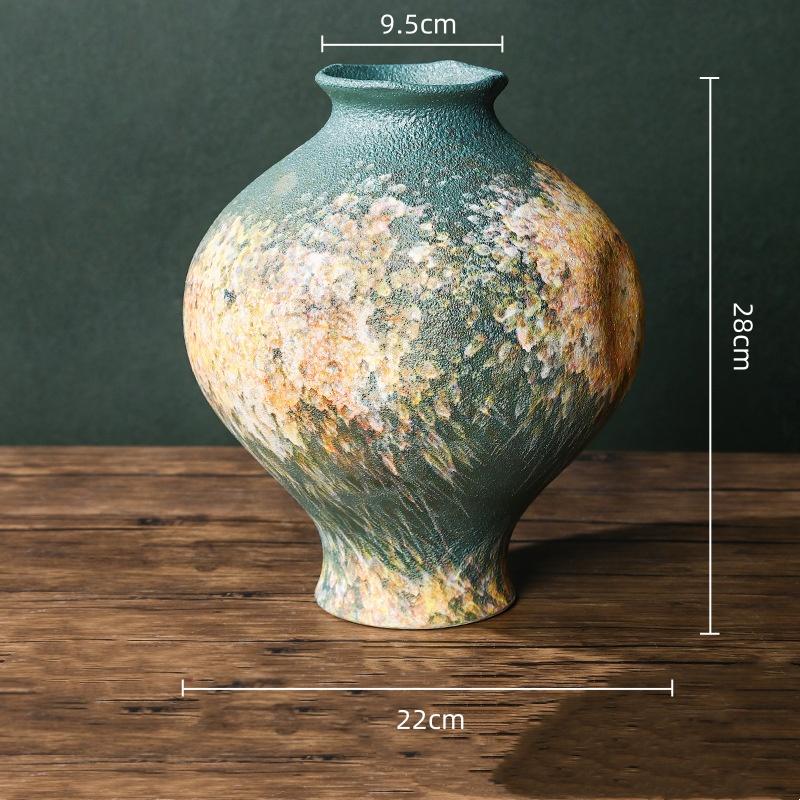 Kaba Seramik Vazo Fırında Dönüşmüş Porselen Vazolar Vazo Çiçek Düzenleme Aksesuarları Çin Tarzı Retro Kavanozlar
