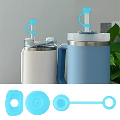 1 Set Silicone Spill Proof Stopper Food Grade BPA-Free Reusable Straw Cover Round Lid Stopper Plug Accessories