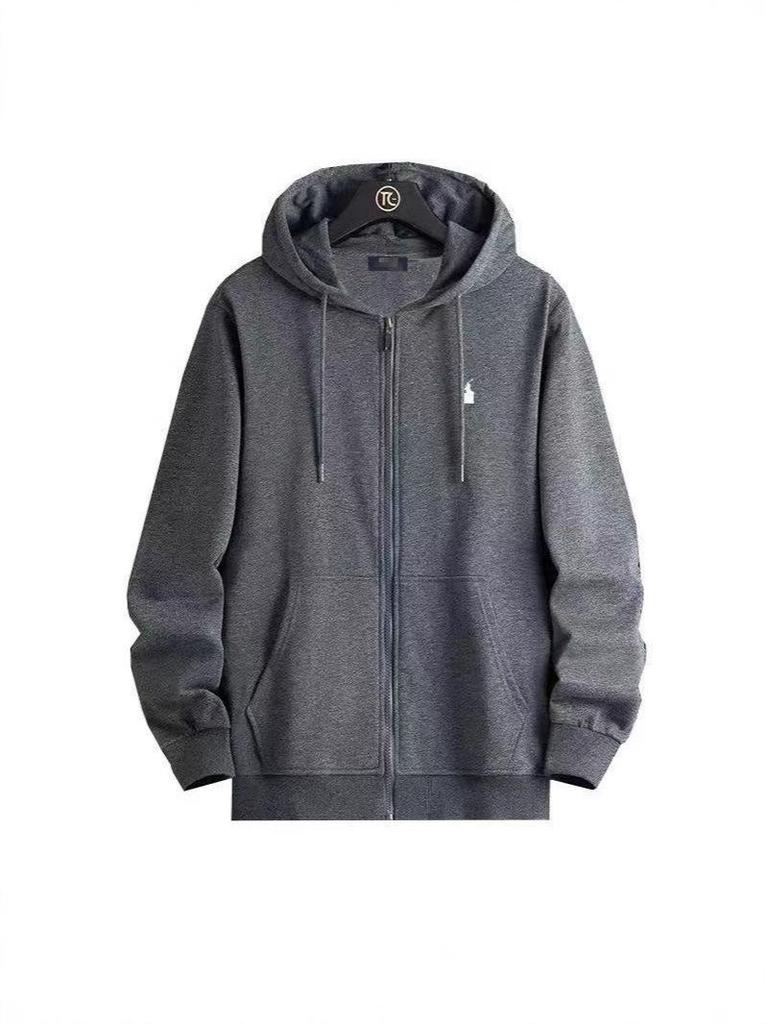 Men's Embroidered Horse Cardigan Hoodie - Spring/Autumn Jacket