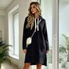 Women's Casual Color Hooded Mid-Length Pullover Sweatshirt for Everyday Wear