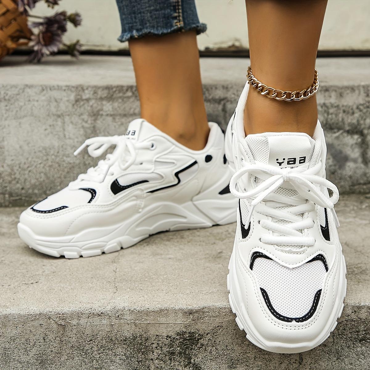 

Женские повседневные толстые кроссовки, модная обувь для ходьбы на мягкой подошве со шнуровкой, удобные дышащие кроссовки с мягкой подошвой 40 чёрный