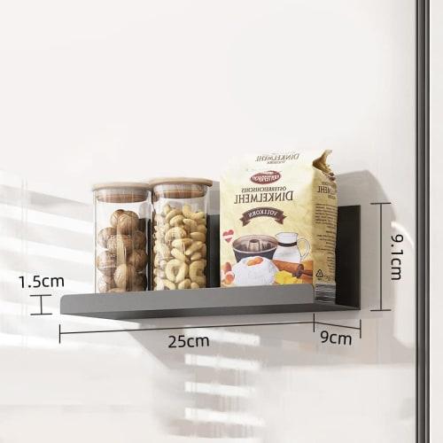 Refrigerator Side Rack, Spice and Seasoning Rack, Kitchen Storage, Set of 2, Magnetic, Strong Magnets, Refrigerator Compatible, Fall Prevention, Black