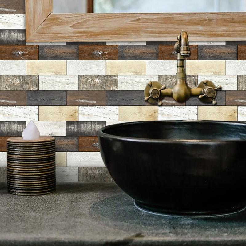 10pack Auto Adhesive 3D Brick Texture Wallpaper Waterproof PVC Decals For Backsplash And Feature Walls