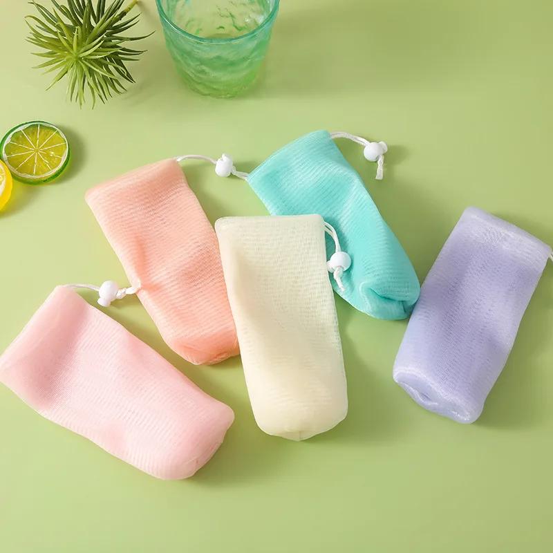 

Thickened Bubble Net Bathing Soap Mesh Bags Colorful Multilayer Facial Body Shower Cleaning Soap Bubble Soft Foaming Net Bags
