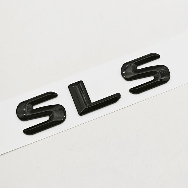 AATQ1 3D ABS Car Letters Logo SLS Badge Rear Trunk Emblem Decals For Mercedes Benz SLS C197 R197 Tail Marking Accessories