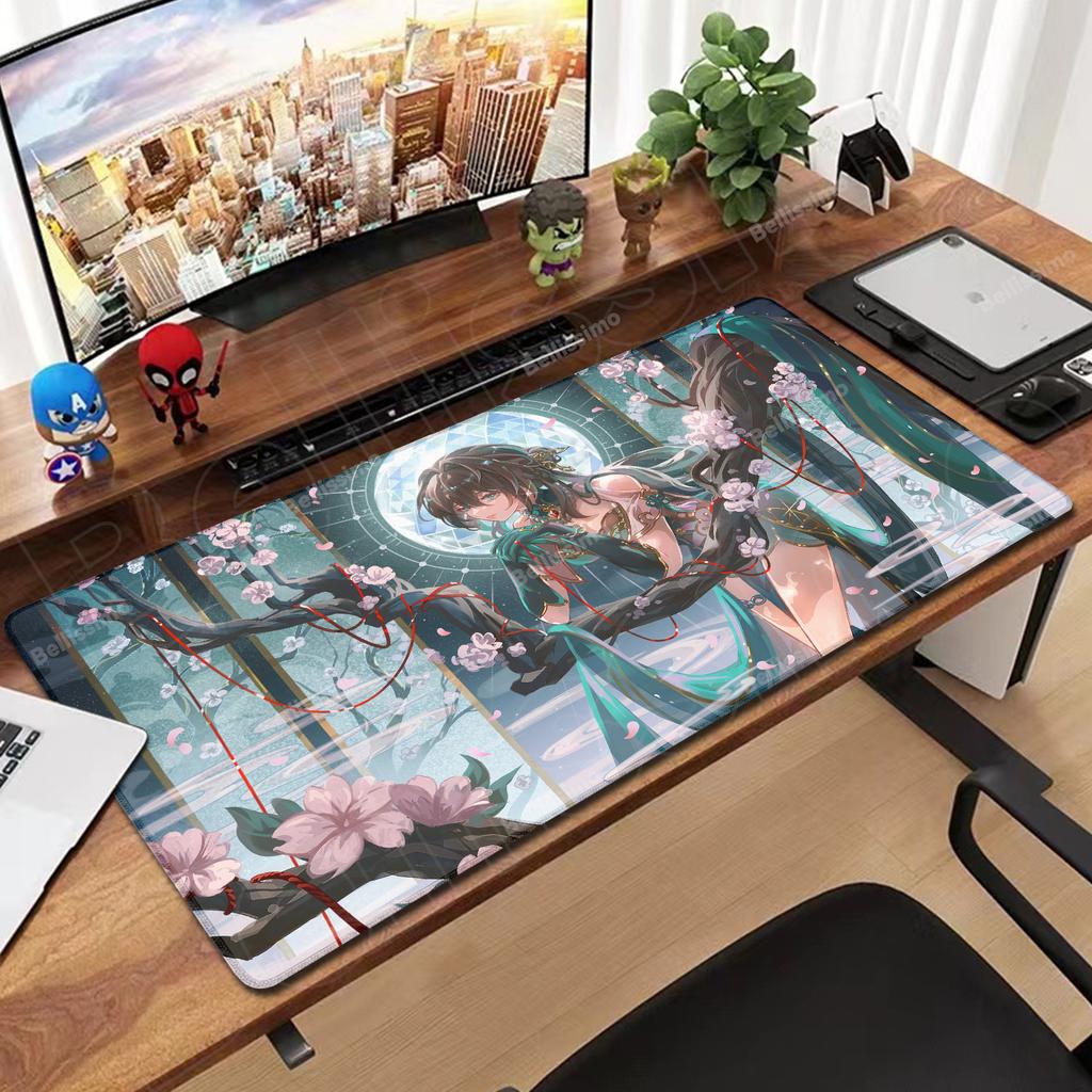 Anime Gaming Mousepad Honkai Star Rail Mouse Pad Locking Edge Mouse Mat Office Large Non-Slip Keyboard Mat Raiden Bosenmori Mei