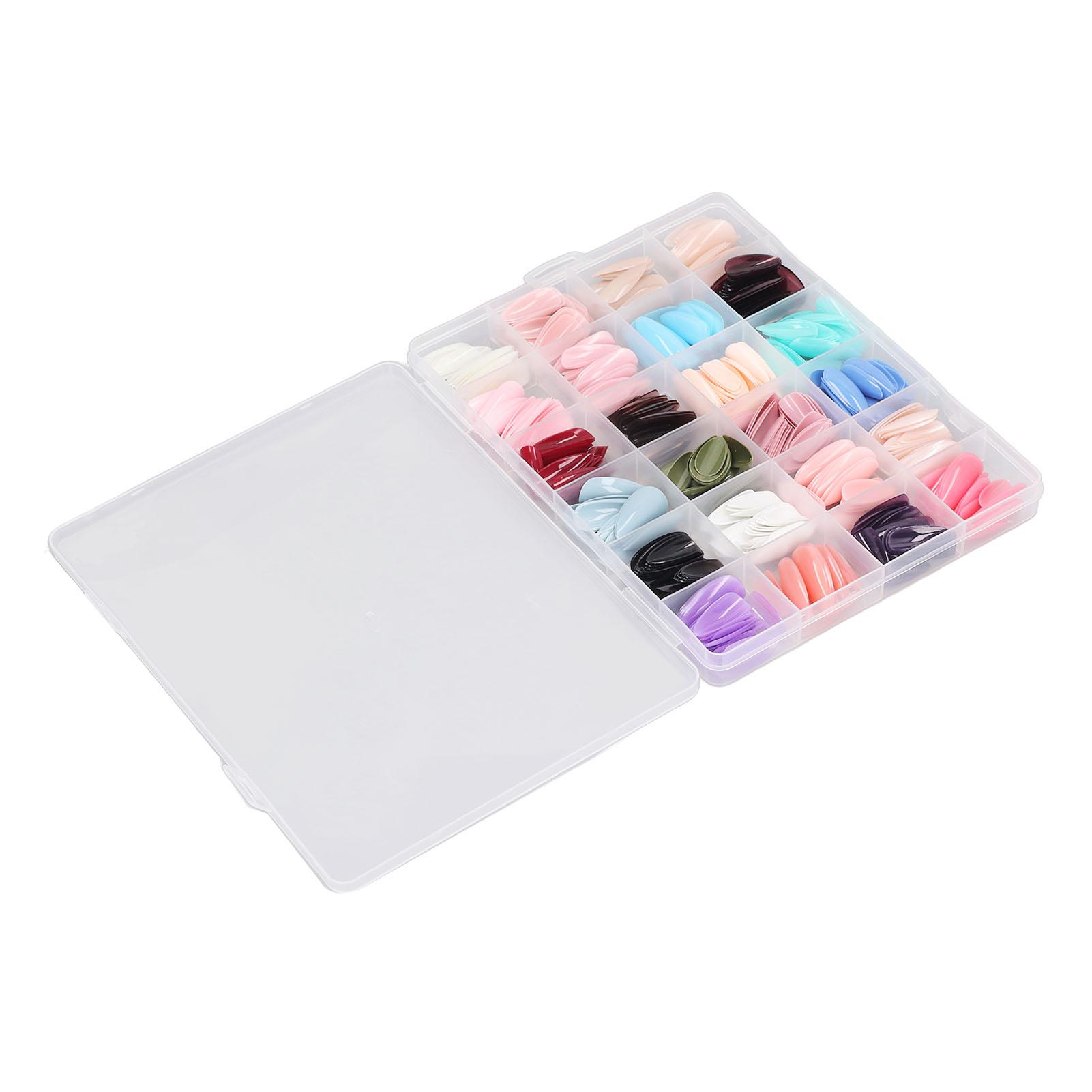 

576pcs False Nail Tips Set Full Cover Pure Color Fashionable Press On Fake Nails Art Tips