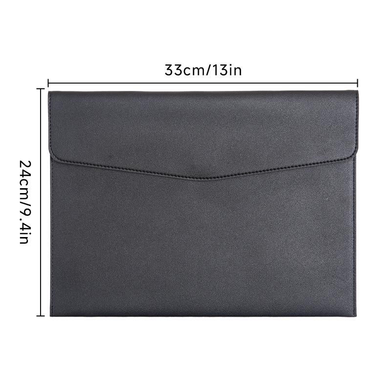 A4 Double Layer Leather Document Briefcase with Custom Logo