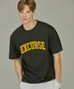 Igseukeoseu Ec Premium Oversized Half T-Shirt Black X Orange