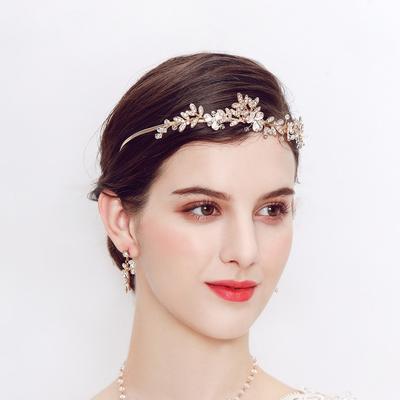 Wedding Jewelry Headwear Handmade Rhinestones Headband Crown High-end Hair Accessories Metal Bridal