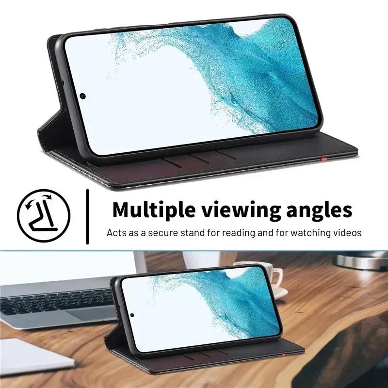 Carbon Fiber Leather Phone Case For Samsung A35 A55 5G A25 A71 A72 A52 A12 A32 A02S A22 A13 A04 A33 A53 A23 A54 A34 A14 A24 A15