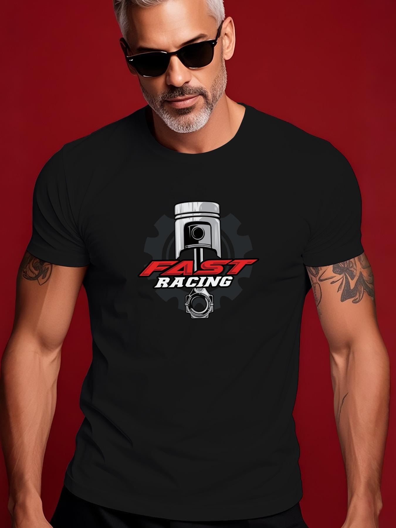 Fast Racing Piston Gear Graphic Tshirt - Vibrant Green Ca... S