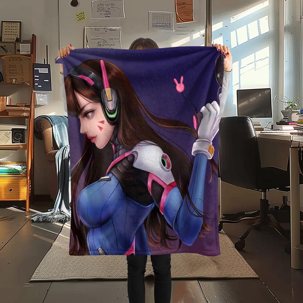D.Va  Print Flannel Blanket, High quality Comfortable for All Seasons, Home Decor, Warmth and Comfort