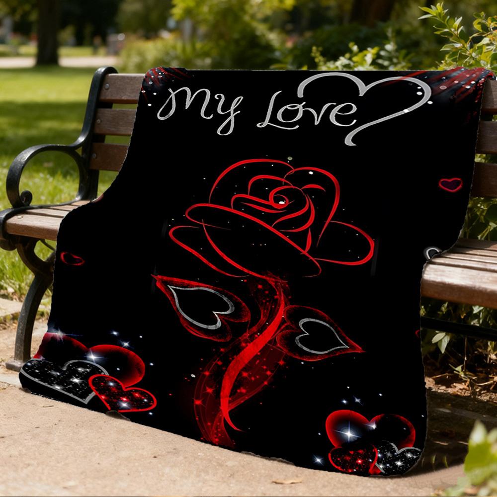 1pc Floral Cat Print Outdoor Flannel Throw Blanket Soft, Cozy, Warm All Season, Machine Washable,