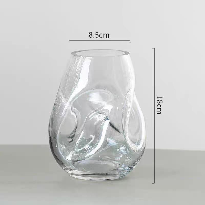 Nordic Style Irregular Glass Vase for Desktop Hydroponics