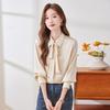 Women's Long-Sleeve Bow-Knot Blouse
