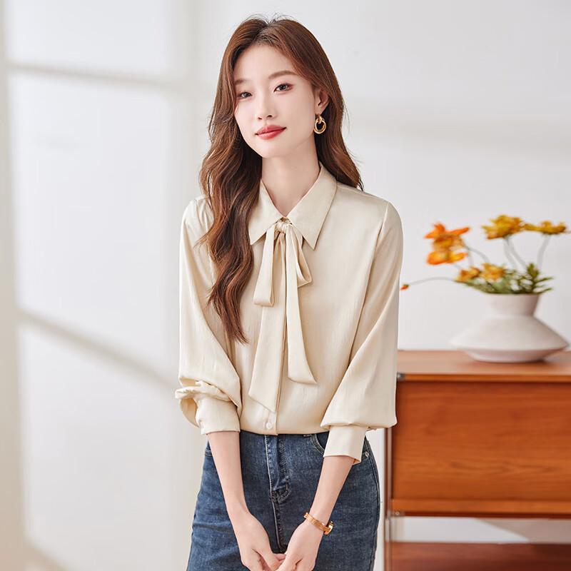 Women's Long-Sleeve Bow-Knot Blouse