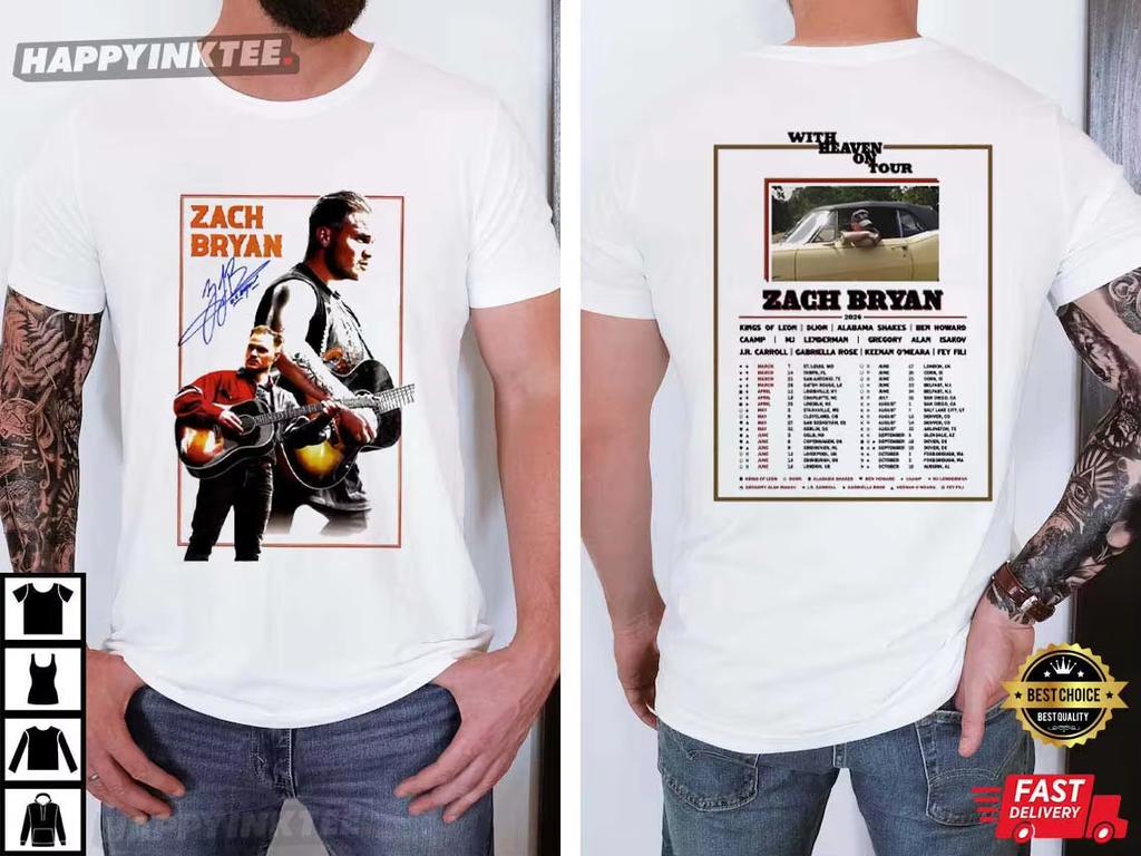 Zach Bryan 2026 World Tour Poster Graphic Print TShirt Women Men Oneck Cotton Summer New Tee Oversized Harajuku Casual Tops