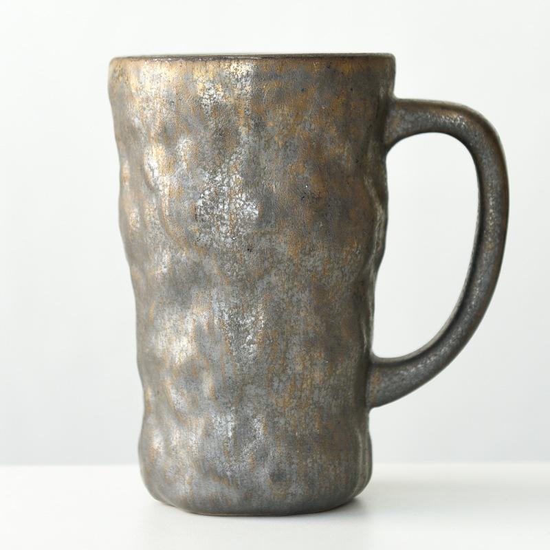 

620ml Ceramic Mug Gilded Ceramic Coffee Cups Offices Leisures Afternoon Tea Cup Home Sports Fitness Large Capacity Drinking Cups 620ml
