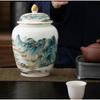 Ceramic Tea Landscape Decoration Storage Jar Grain Sealed Kitchen Container