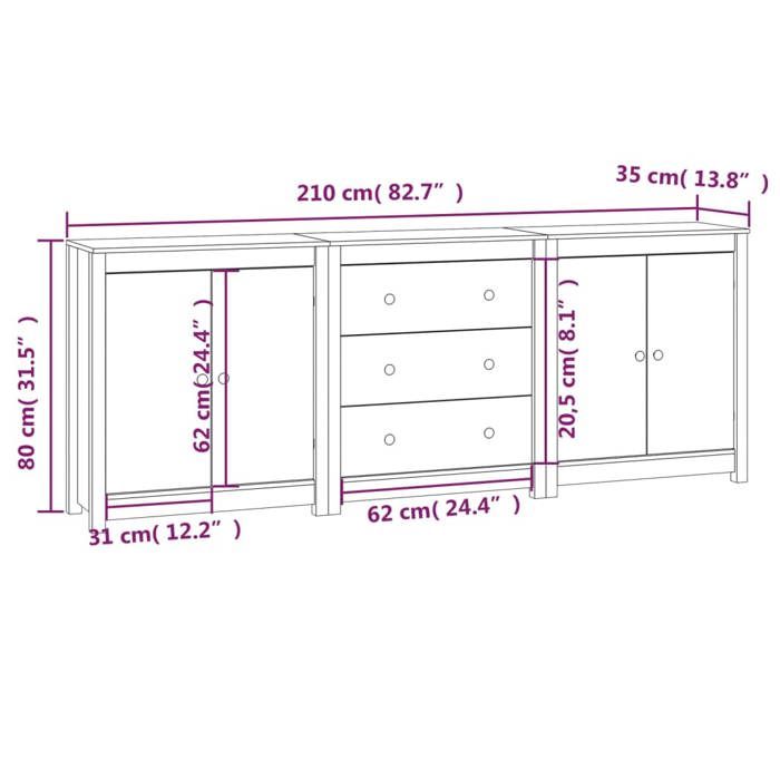 VidaXL Buffet Armoire de Rangement Organisateur de Maison Armoire de Salon Meuble de Salle de Séjour Intérieur Blanc 3114070