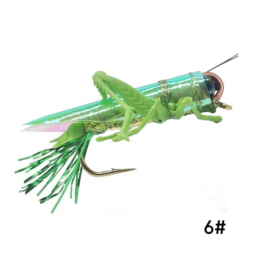 

1 шт. Бионический саранчовый кузнечик крючок приманка насекомое плавающая искусственная приманка рыболовные снасти аксессуары 6# зелёный